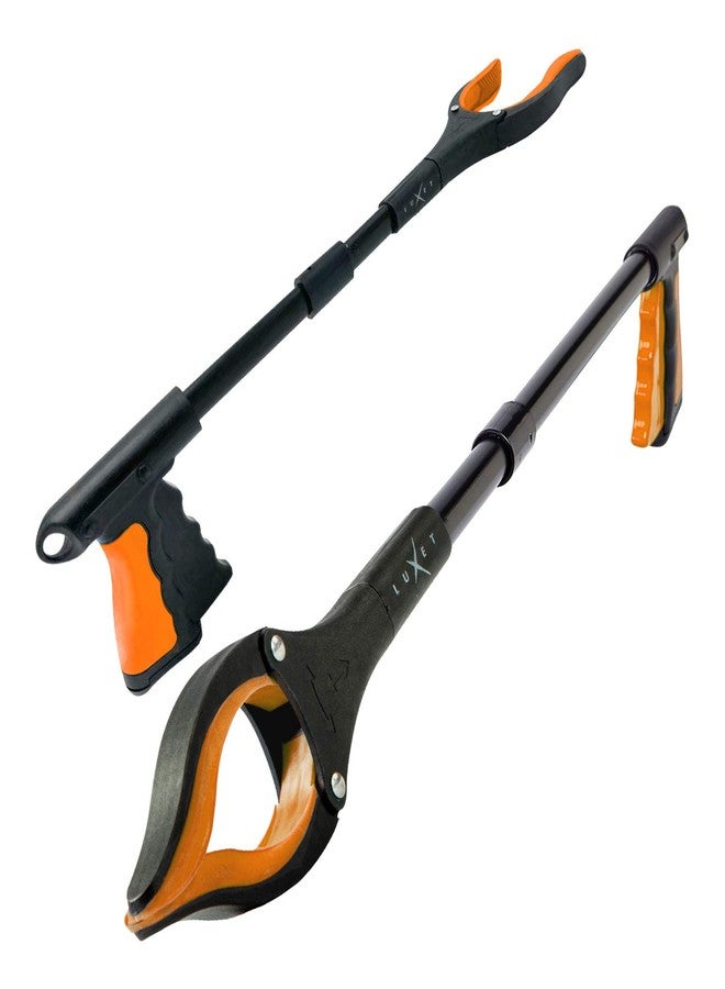 Luxet Grabber Reacher Tool 19 Inch Long, Foldable Pick Up Stick - Strong Grip Magnetic Tip - Heavy Duty Trash Picker Claw Reacher Grabber Tool Elderly Wheelchair Mobility Aid (Orange) - Image 2